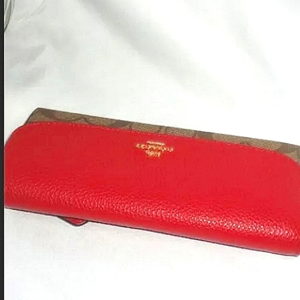 ❤ COACH Tan & Red Signature Monogram 'Year of the Rat Wallet' NWT! - Picture 9 of 12